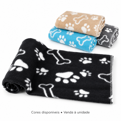 Manta para animais com patas e ossos — 60 × 60 cm — cores disponíveis