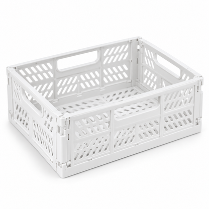 Cesto dobrável branco — 43 × 29 × 16 cm