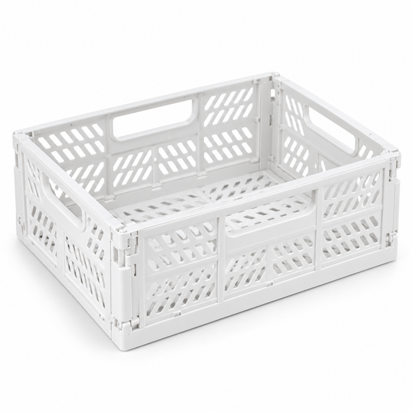 Cesto dobrável branco — 43 × 29 × 16 cm