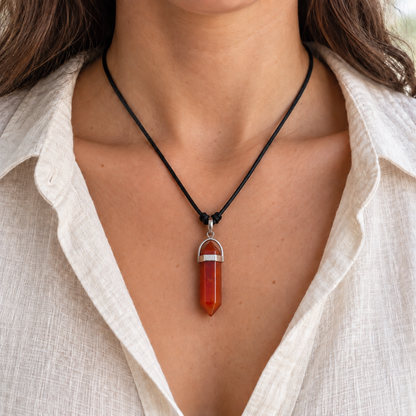 Colar de Cornalina — Pedra Natural — exemplo de utilização