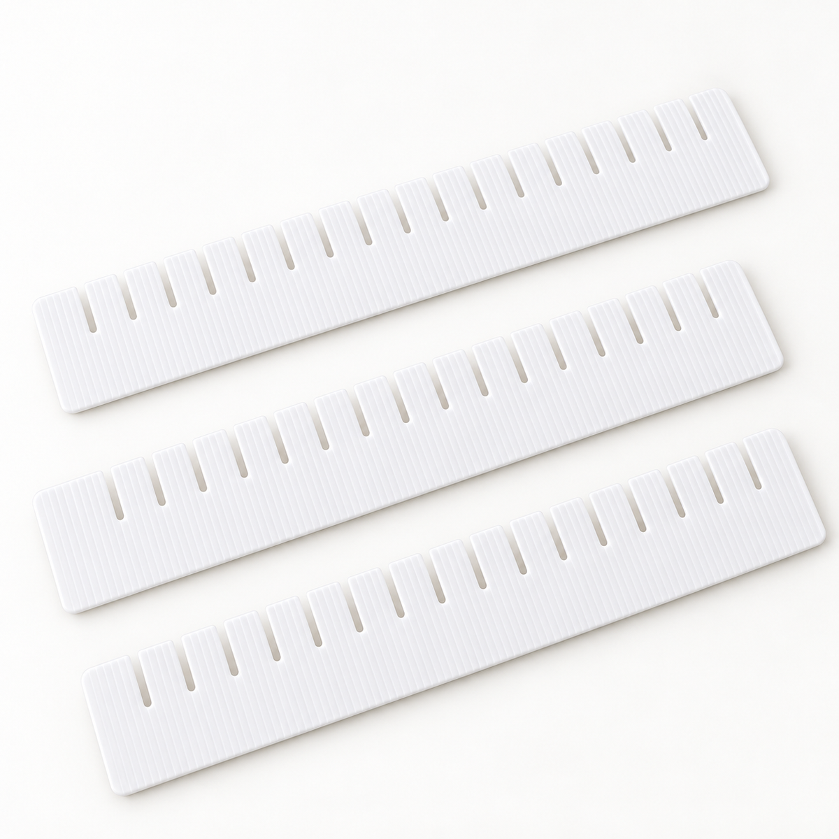 Divisórias brancas para gavetas, 42,3 × 6,5 cm — conjunto de 3 peças