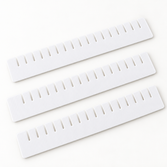 Divisórias brancas para gavetas, 42,3 × 6,5 cm — conjunto de 3 peças