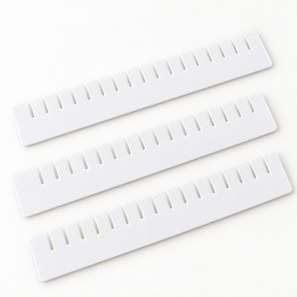 Divisórias brancas para gavetas, 42,3 × 6,5 cm — conjunto de 3 peças