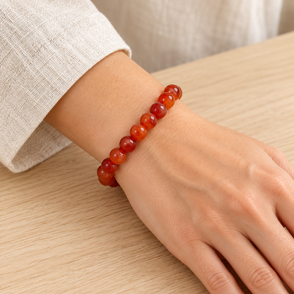 Pulseira de Cornalina — Pedra Natural — exemplo de utilização