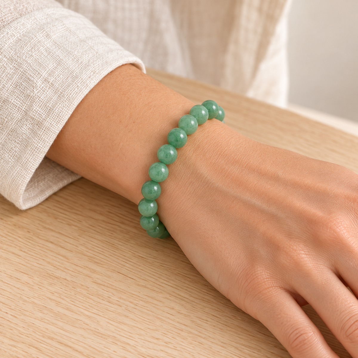 Pulseira de Aventurina — Pedra Natural — exemplo de utilização