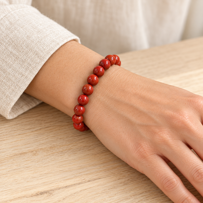 Pulseira de Jaspe Vermelho — Pedra Natural — exemplo de utilização