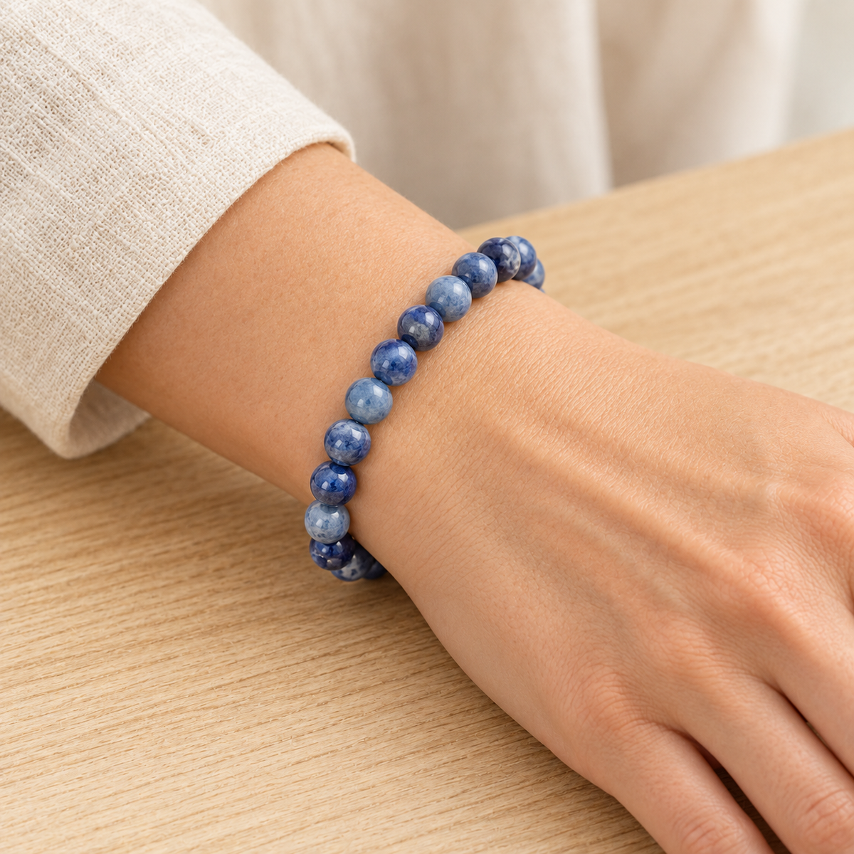 Pulseira de Sodalita — Pedra Natural — exemplo de utilização