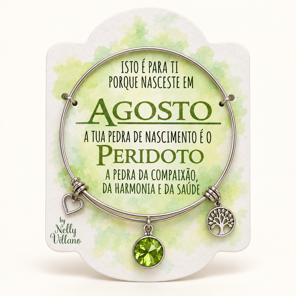 Pulseira — Agosto — frente com cartão