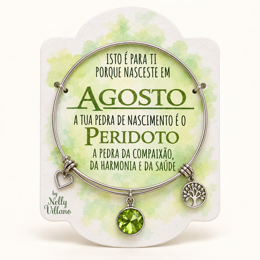 Pulseira — Agosto — frente com cartão