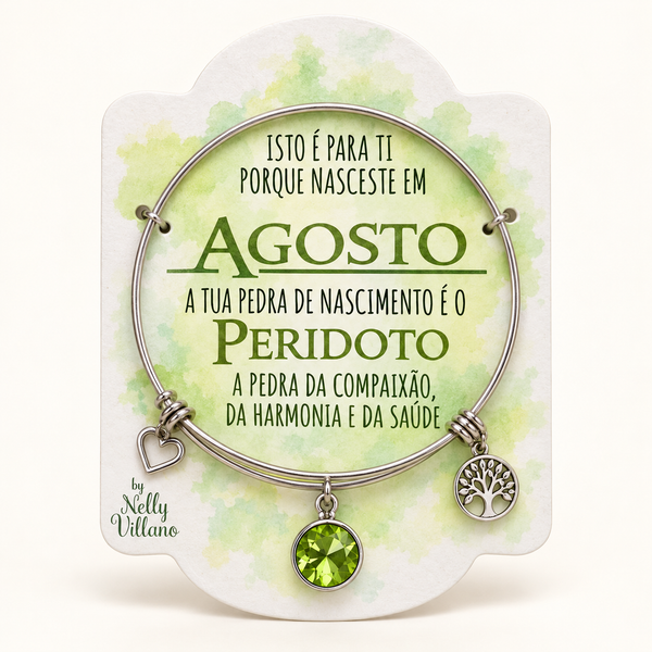 Pulseira — Agosto — frente com cartão