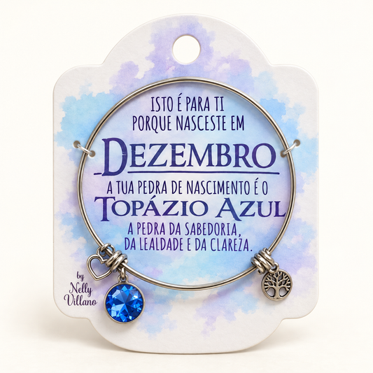Pulseira — Dezembro — frente com cartão