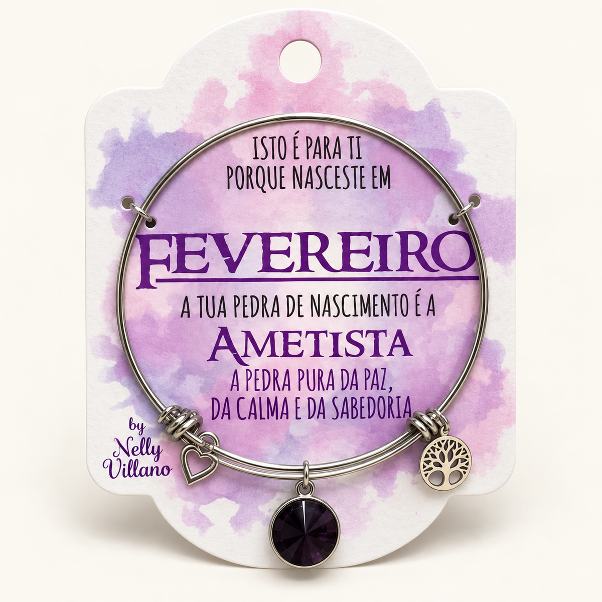 Pulseira — Fevereiro — frente com cartão