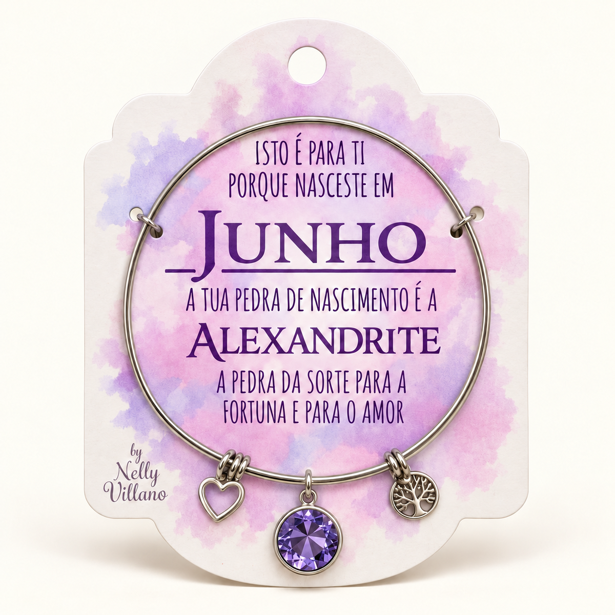 Pulseira — Junho — frente com cartão