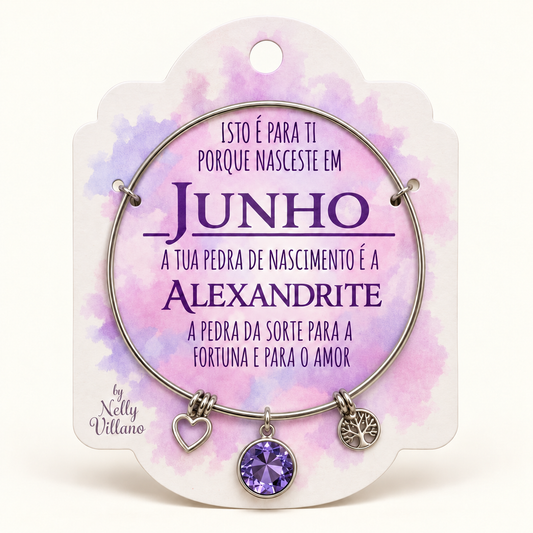 Pulseira — Junho — frente com cartão