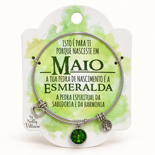 Pulseira — Maio — frente com cartão
