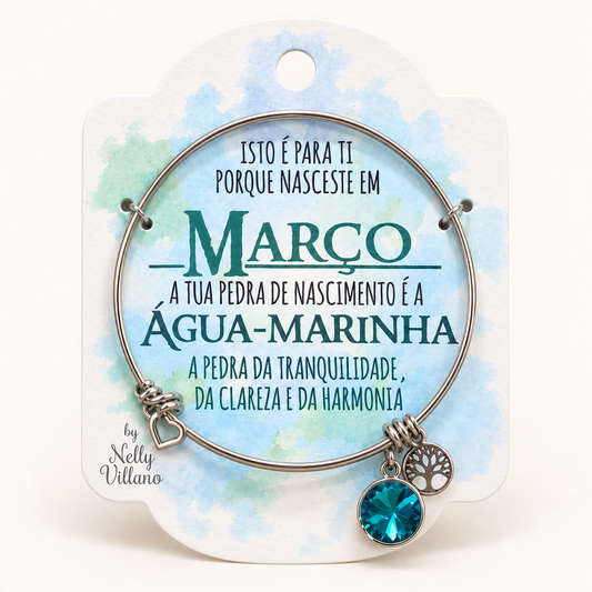 Pulseira — Março — frente com cartão