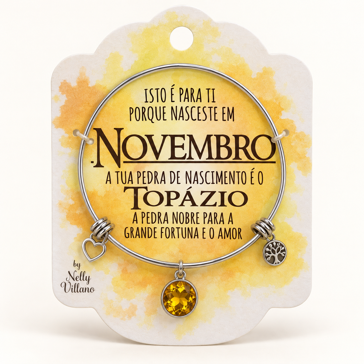 Pulseira — Novembro — frente com cartão