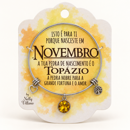 Pulseira — Novembro — frente com cartão