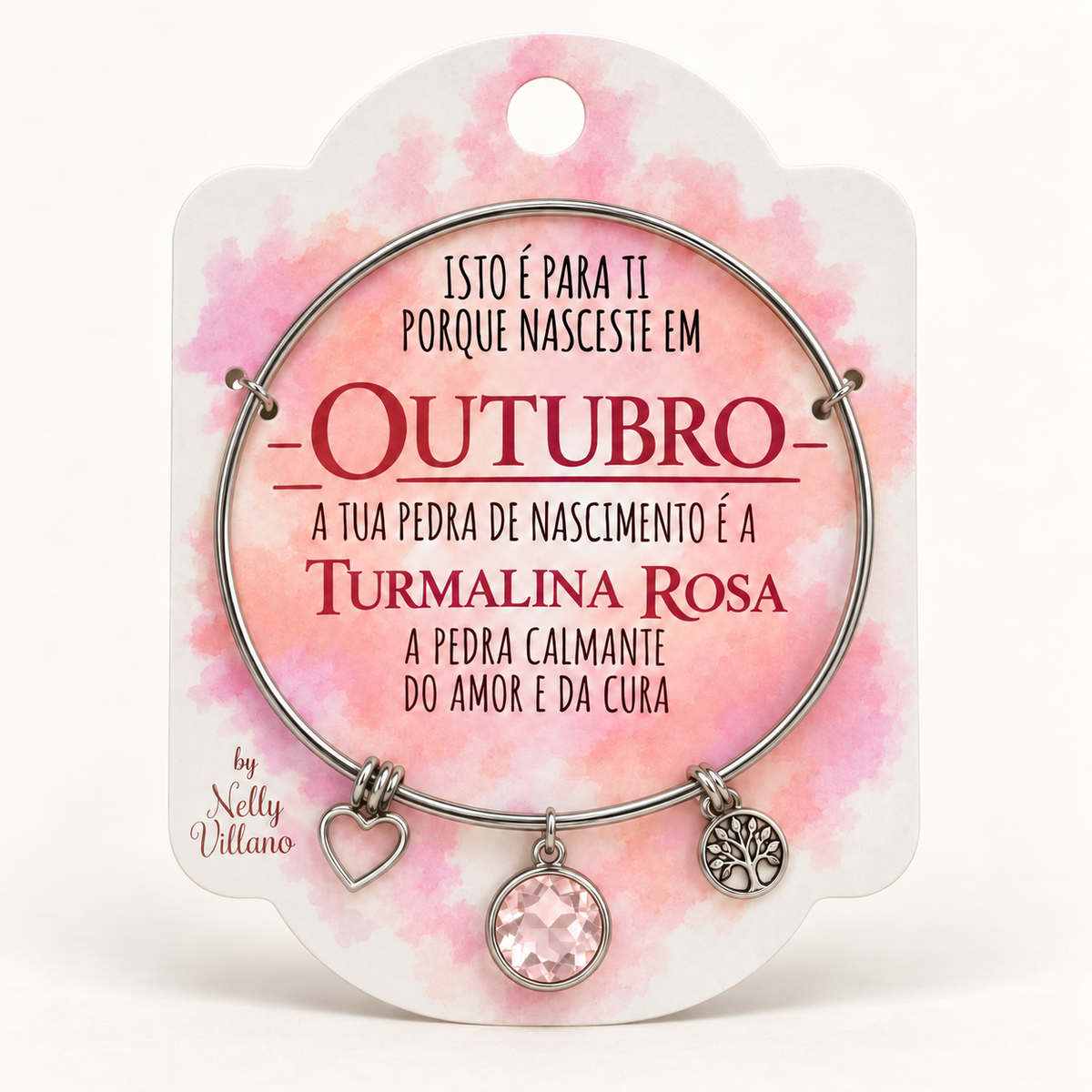 Pulseira — Outubro — frente com cartão