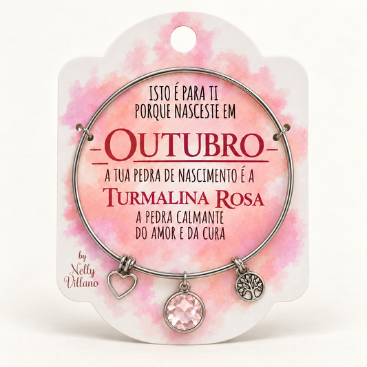 Pulseira — Outubro — frente com cartão