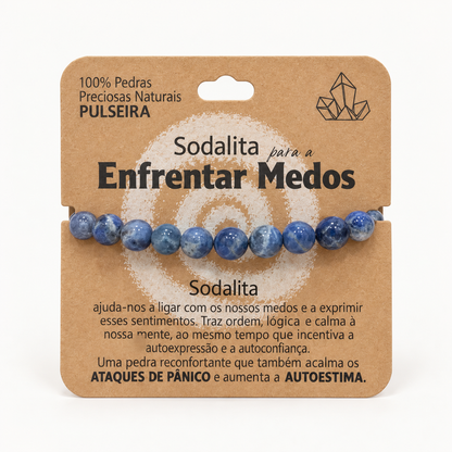 Pulseira de Sodalita — Pedra Natural — com embalagem