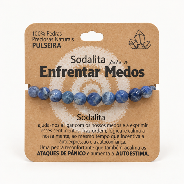 Pulseira de Sodalita — Pedra Natural — com embalagem