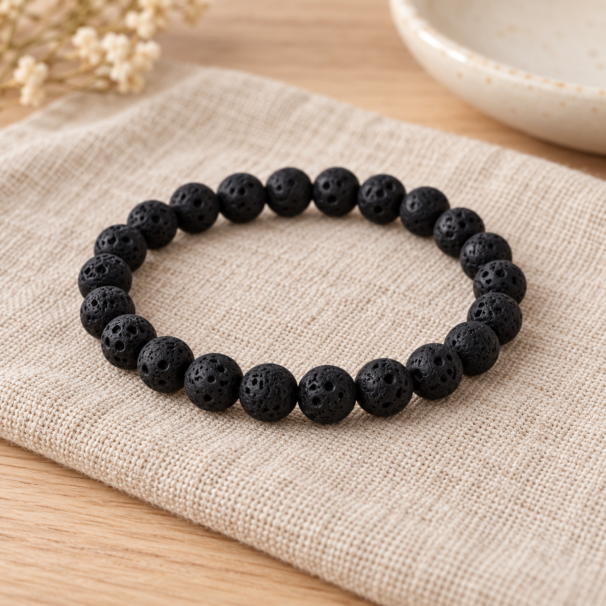 Pulseira de Pedra de Lava — Pedra Natural — em ambiente