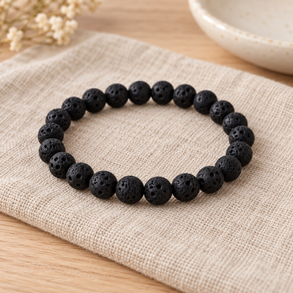 Pulseira de Pedra de Lava — Pedra Natural — em ambiente