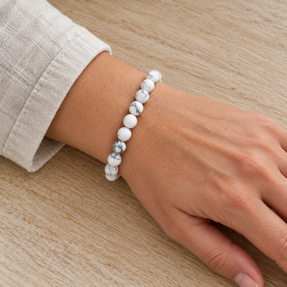 Pulseira de Howlita — Pedra Natural — exemplo de utilização