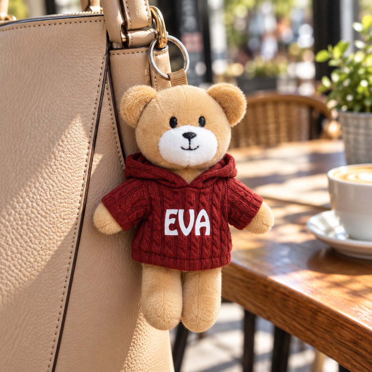 Porta-chaves Eva, camisola bordô — hanging