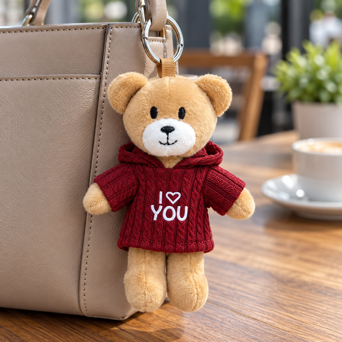 Porta-chaves I ♥ YOU, camisola bordô — hanging
