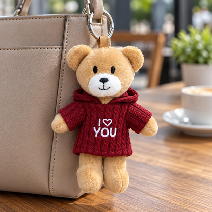 Porta-chaves I ♥ YOU, camisola bordô — hanging