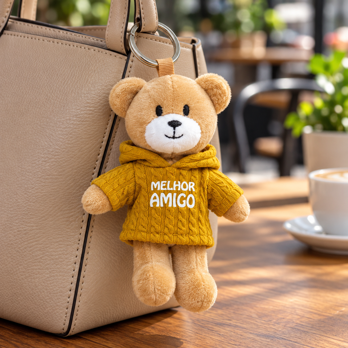 Porta-chaves Melhor Amigo, camisola amarelo-mostarda — hanging