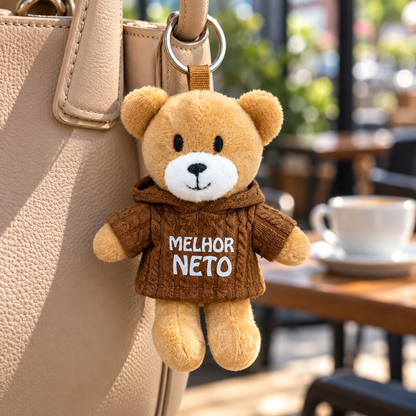 Porta-chaves Melhor Neto, camisola castanha — hanging