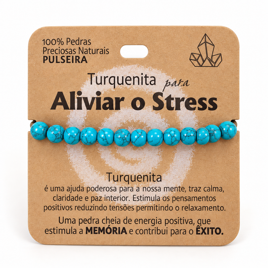 Pulseira de Turquenita — Pedra Natural — com embalagem